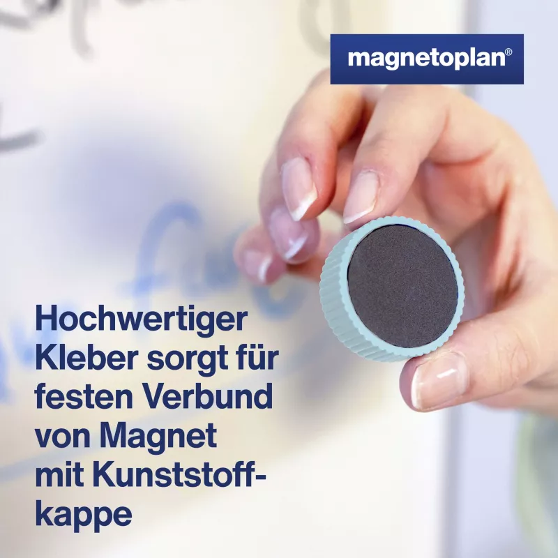 MAGNETOPLAN HOLTZ Discofix apvalus magnetas Magnum, mėlynas, pilno branduolio feritas, 2,0 kg laikymo jėga (1660003)
