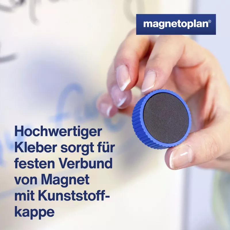 Magnetoplan Discofix Magnum magnetukai baltai lentai, 34 mm, 10 vnt. 1660010
