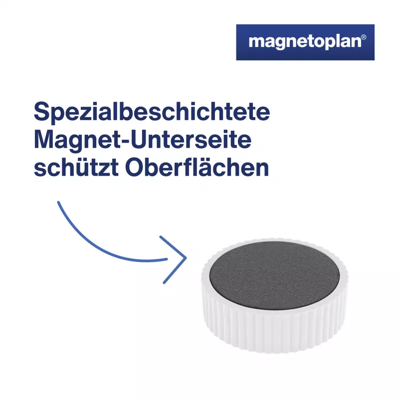 Magnetoplan Discofix Magnum magnetukai baltai lentai, 34 mm, 10 vnt. 1660010