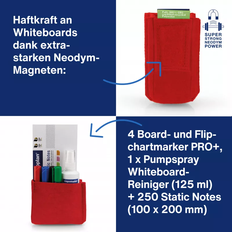 magnetoplan magnetoTray big raudonas rašiklių laikiklis 1227706