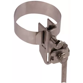 DEHN 540100 antenos juostinis spaustukas stiebams ir vamzdžiams tvirtinti, nerūdijantis plienas, 27-165 mm