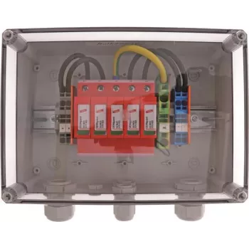 DEHN DCU 2 YPV 1100 2M 1S 2 tipo viršįtampių apsaugos įtaisas fotovoltinėms sistemoms, 2 MPPT, 1 eilutė vienam MPPT, 1100 V DC, IP65 korpusas 900921