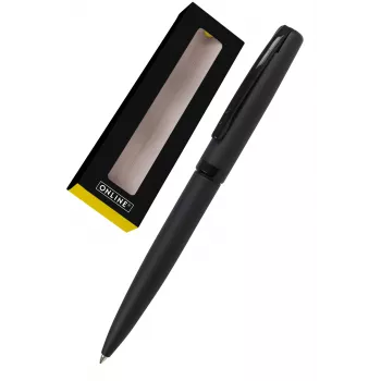 ONLINE SCHREIBGERÄTE Eleganza tušinukas, juodas korpusas, mėlynas rašalas, sukimo mechanizmas, metalas, blizgus lakas 34752