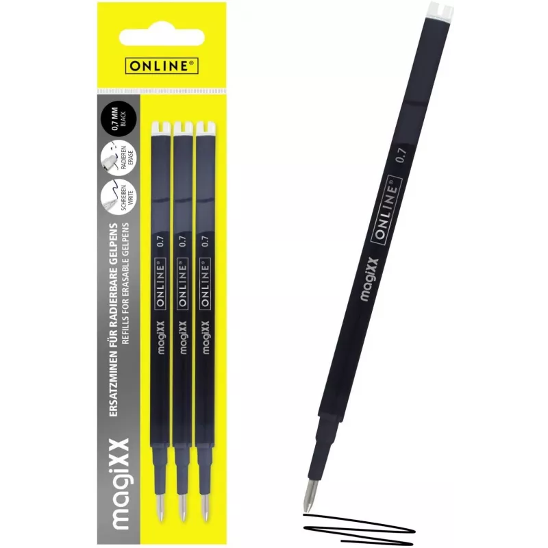 ONLINE magiXX gelinis tušinukas, juodas 0,7 mm, 3 vnt. 40161/3