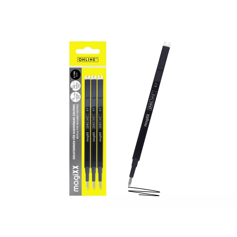 ONLINE magiXX gelinis tušinukas, juodas 0,7 mm, 3 vnt. 40161/3