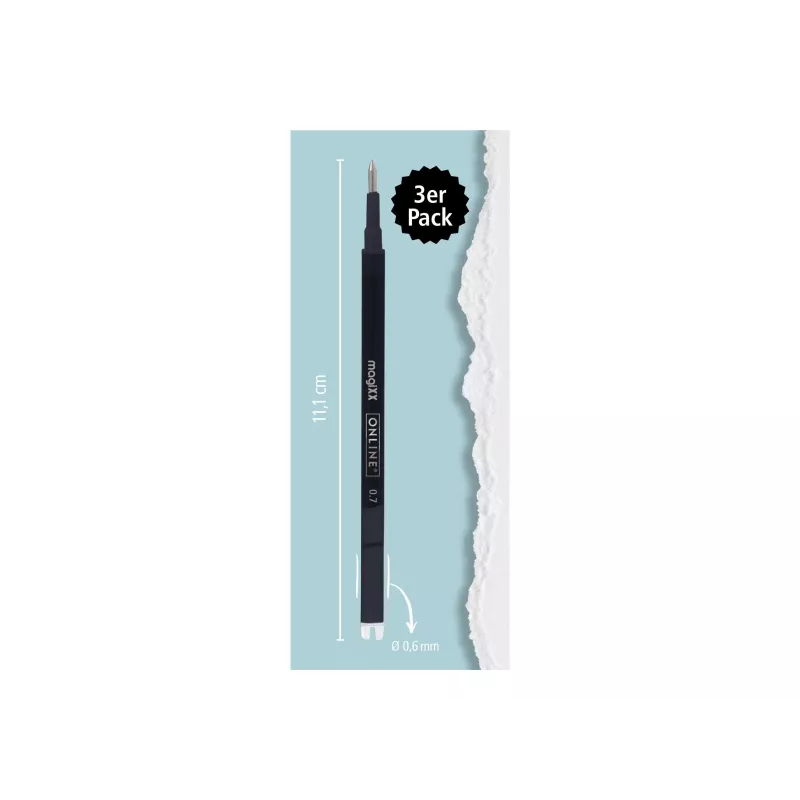 ONLINE magiXX gelinis tušinukas, juodas 0,7 mm, 3 vnt. 40161/3