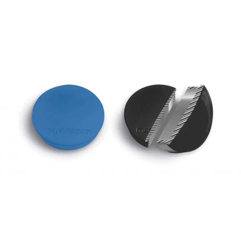 MAGNETOPLAN HOLTZ Discofix apvalus magnetas Standard, tamsiai mėlynas, pilnojo šerdies feritas, 0,7 kg laikymo jėga, 10 vienetų (1664214)