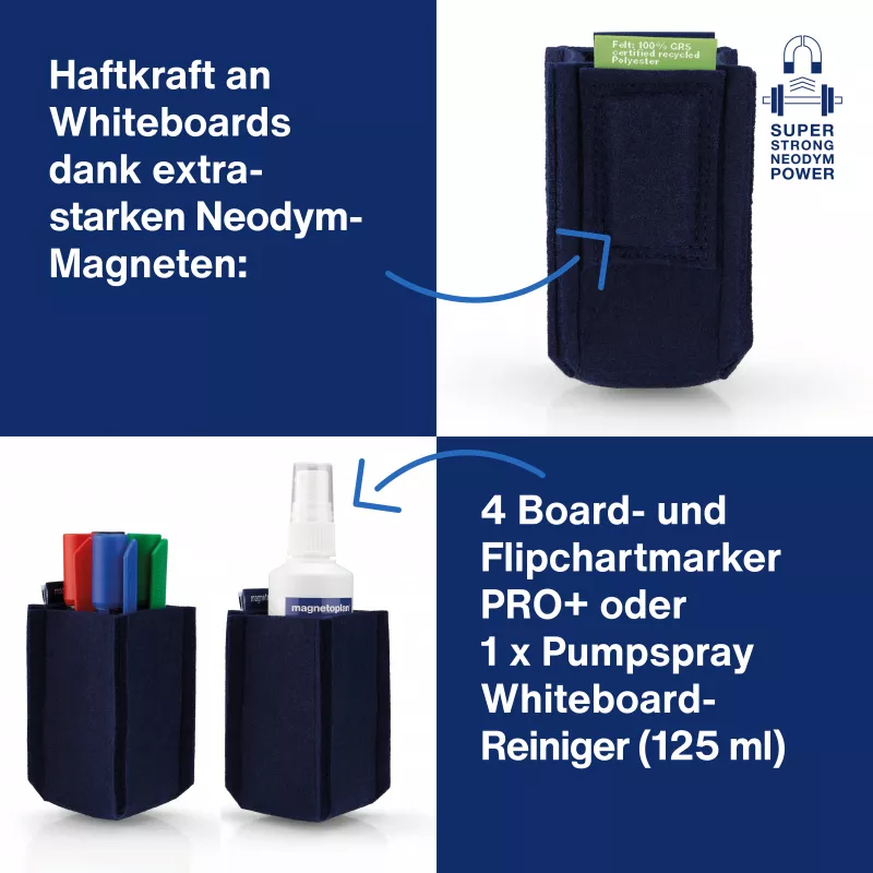 magnetoplan magnetoTray small 1227614 rašiklių laikiklis, mėlynas