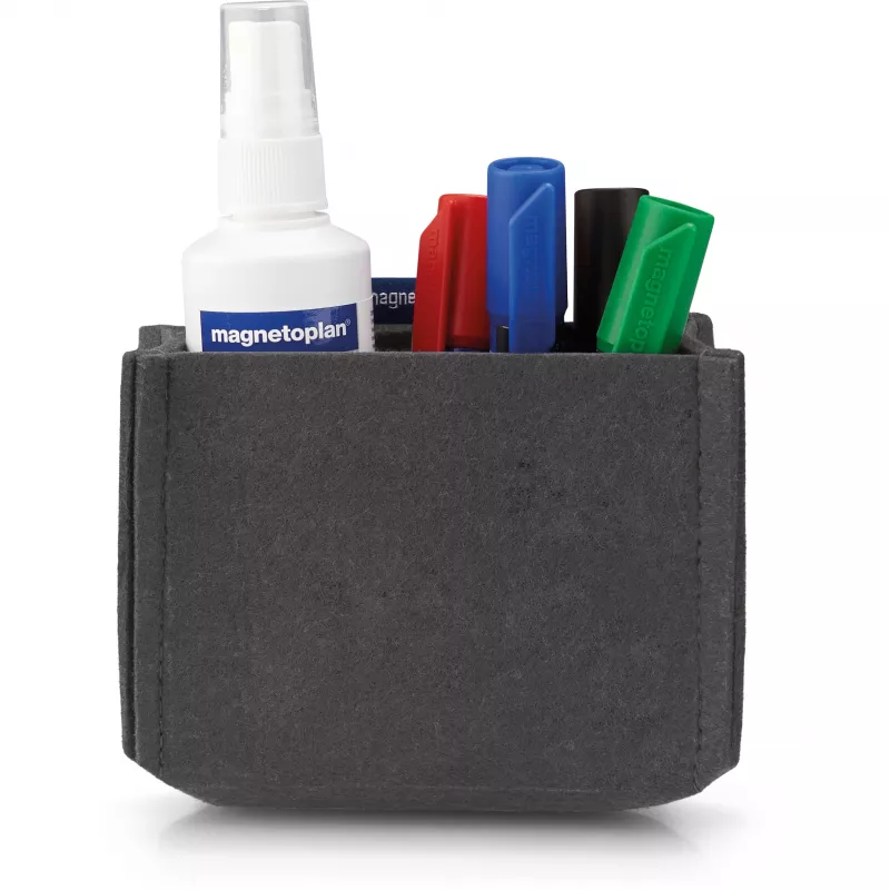 magnetoplan magnetoTray vidutinio dydžio pilkas veltinio rašiklių laikiklis, magnetinis, pagamintas iš 100% perdirbtų PET butelių, 1227701
