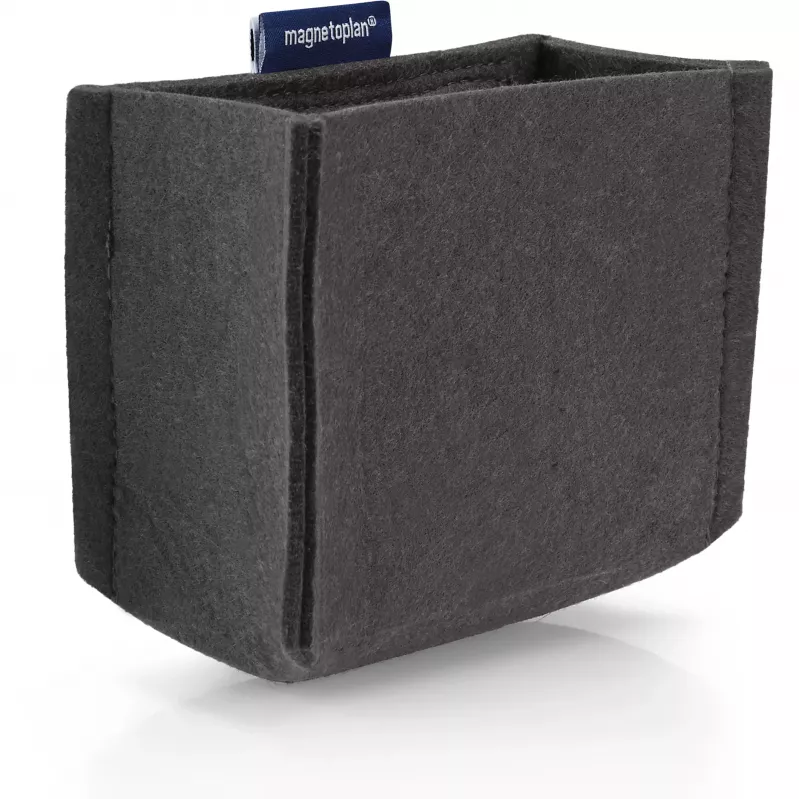 magnetoplan magnetoTray vidutinio dydžio pilkas veltinio rašiklių laikiklis, magnetinis, pagamintas iš 100% perdirbtų PET butelių, 1227701