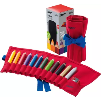 LAMY 3plus spalvotų pieštukų rinkinys su drožtuku (12 pieštukų, įvairios spalvos) 1226066