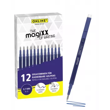 ONLINE magiXX geliniai tušinuko šerdelės mėlynos 0,7 mm vidutinės 12 vnt. (40167)