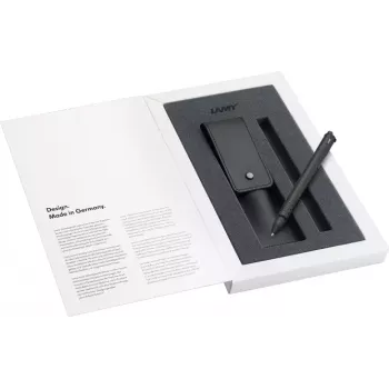 LAMY swift Rollerball rašiklio dovanų rinkinys, matinis juodas, su odiniu dėklu 1238758