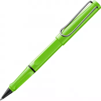 LAMY safari ritininis rašiklis žalias blizgus su ergonomiška rankena ir metaliniu segtuku 1240192