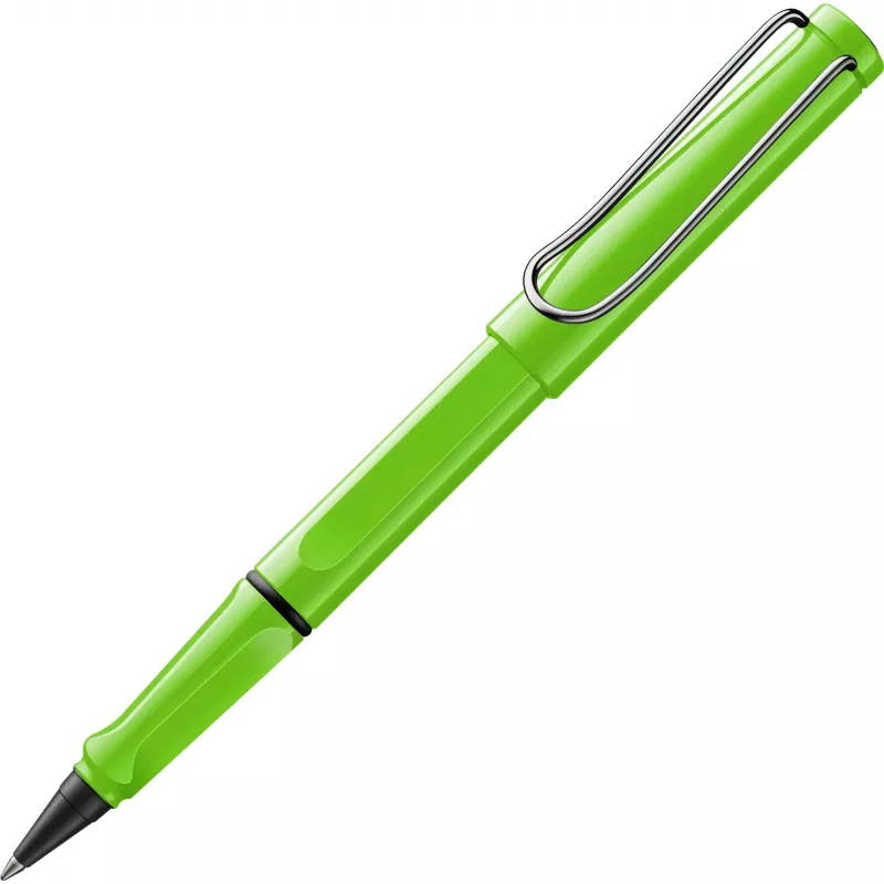 LAMY safari ritininis rašiklis žalias blizgus su ergonomiška rankena ir metaliniu segtuku 1240192