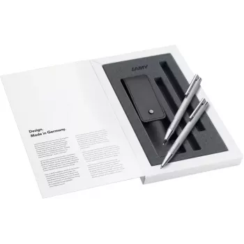 LAMY logo Šepetėliu Šlifuoto Juodo Rašymo Rinkinys – Tušinukas ir Mechaninis Pieštukas Dovanų Dėžutėje 1240662