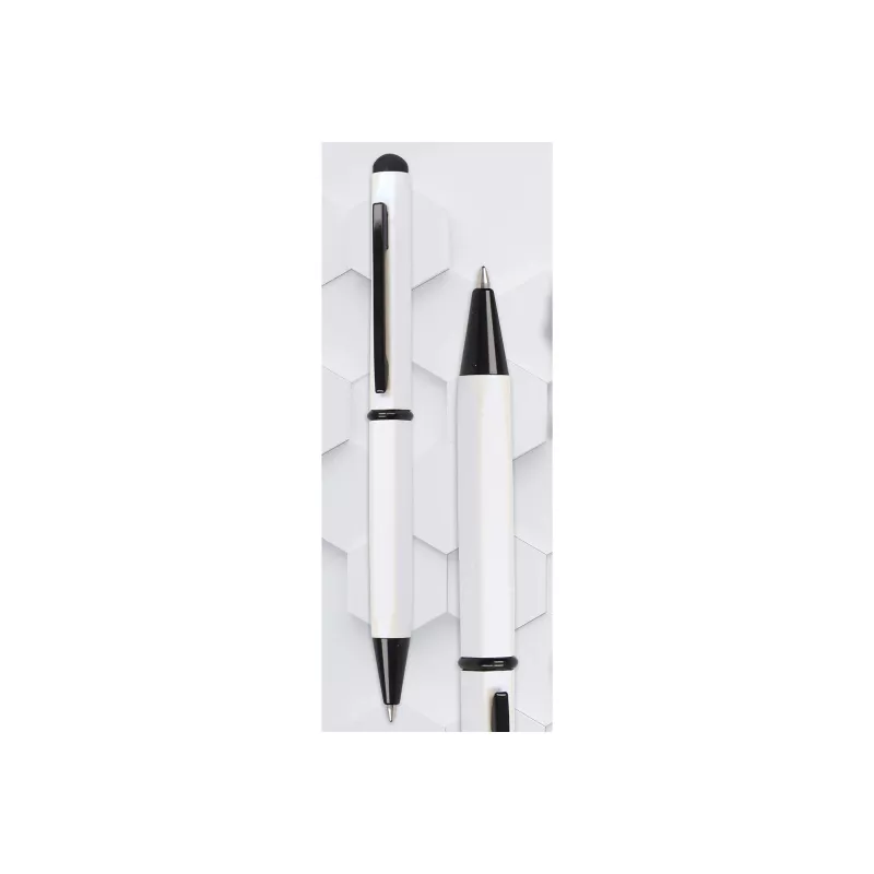 ONLINE SCHREIBGERÄTE Hexagon Stylus tušinukas su kapacityviniu stiliumi, baltas korpusas, mėlynas rašalas, sukimo mechanizmas, aliuminis, 1 vnt. (21031/3D)