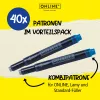 ONLINE Kombi rašalinės kasetės plunksnakočiams, mėlynos, 40 vnt. (70049)