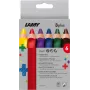LAMY 3plus spalvoti pieštukai, 6 vienetų rinkinys, ergonomiški trikampiai, itin stori nelūžtantys švino šerdys, įvairių spalvų 1222002