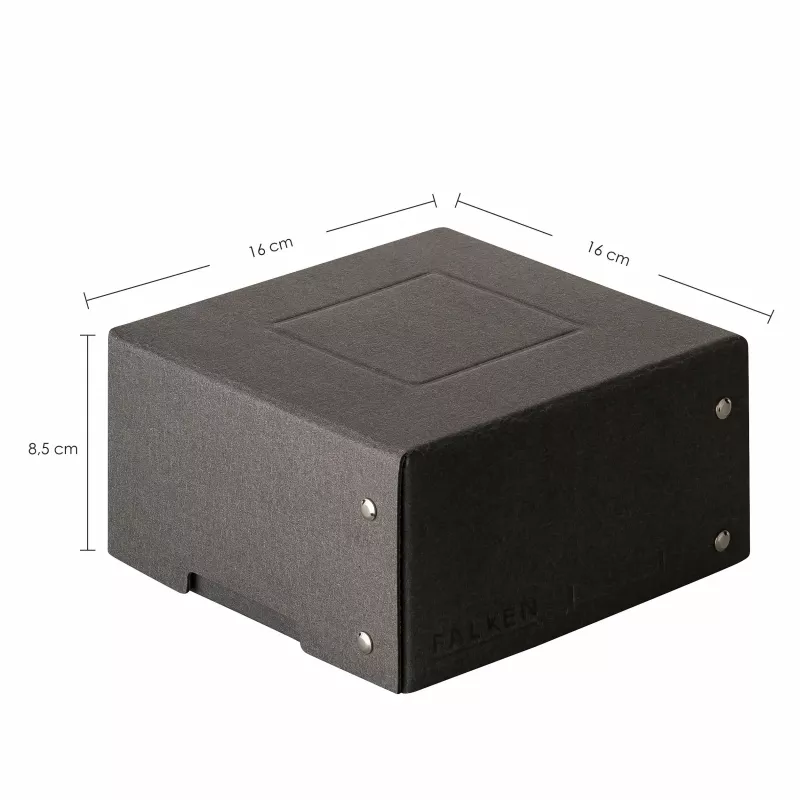 FALKEN PURE 150x150mm dokumentų dėžutė 1050 lapų, juoda, 16,0 x 16,0 x 8,5 cm, 1 vnt. (22001744000F)
