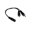 GoodConnections AD-35B2S garso Y-adapteris 3,5 mm stereo lizdas į 2x RCA mono kištukus, 20 cm, nikeliuoti kontaktai, juodas