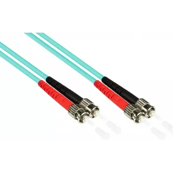 GoodConnections OM3 dvigubas daugiamodis optinis pataisos kabelis ST/ST 15m Aqua LSZH LW-815ST3