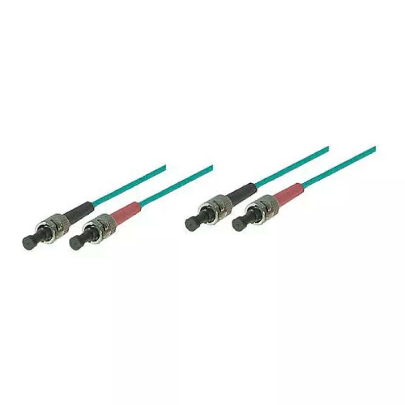 GoodConnections OM3 dvigubas daugiamodis optinis pataisos kabelis ST/ST 15m Aqua LSZH LW-815ST3