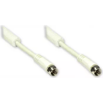 GoodConnections F-Type – F-Type koaksialinis kabelis su ferito šerdimi, 100% ekranuotas, 2,5 m, baltas (S-FP25W)