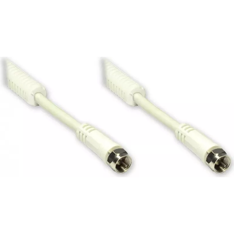 GoodConnections F-Type – F-Type koaksialinis kabelis su ferito šerdimi, 100% ekranuotas, 2,5 m, baltas (S-FP25W)