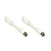 GoodConnections F-Type – F-Type koaksialinis kabelis su ferito šerdimi, 100% ekranuotas, 2,5 m, baltas (S-FP25W)