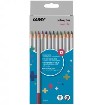 LAMY colorplus metallic spalvoti pieštukai, įvairių metalinių spalvų rinkinys, 12 vnt. (1235192)