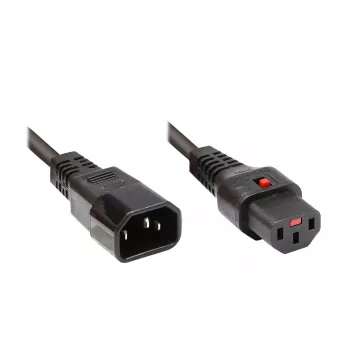 GoodConnections Alcasa C14/C13 maitinimo prailginimo kabelis 1m juodas 10A 250V 1600-IEC10
