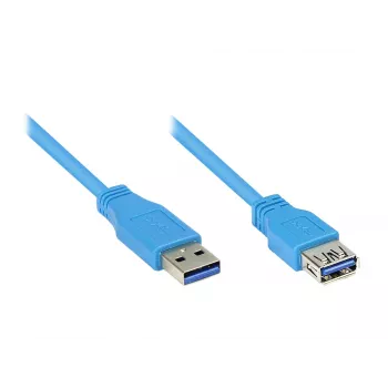 GoodConnections USB 3.0 prailginimo kabelis A male į A female, mėlynas, 1 m (2711-B01)
