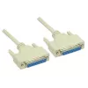 GoodConnections Null Modem kabelis, DB25 moteriškas į DB25 moterišką, 3m, nikeliuotas, dvigubai ekranuotas, juodas 4030-3
