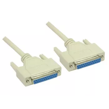 GoodConnections Null Modem kabelis, DB25 moteriškas į DB25 moterišką, 3m, nikeliuotas, dvigubai ekranuotas, juodas 4030-3