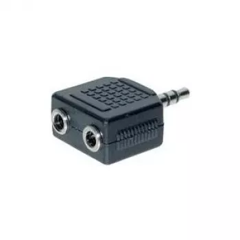 GoodConnections AD-352BU audio Y-adapterio kabelis 3,5 mm stereo vyriškas į 2x 3,5 mm stereo moteriškus 20 cm juodas