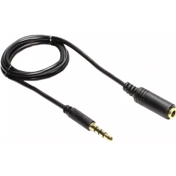 GoodConnections 3.5mm 4-polių TRRS prailginimo kabelis, vyriškas į moterišką, 2m, juodas AS-35V4B2