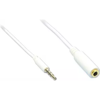 GoodConnections 3,5 mm 4 polių TRRS audio prailginimo kabelis, vyriškas į moterišką, baltas, 5 m AS-35V4W5
