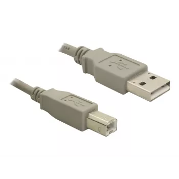 Delock USB 2.0 A male to B male kabelis, 3 m, juodas, 82216