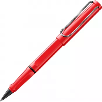 LAMY Safari rutulinis rašiklis raudonas blizgus su metaliniu klipsu ir ergonomiška rankena, pridedama T 10 rašalo kasetė 1240183