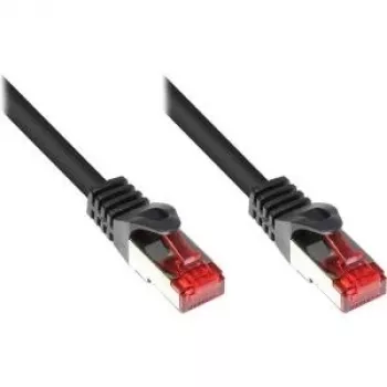 GoodConnections Alcasa 40m Cat6 S/FTP Ethernet tinklo kabelis, RJ-45 male to male, auksuoti, 10 Gbps, 250 MHz, varis, PVC apvalkalas, juodas 8060-400S
