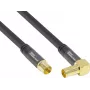 GoodConnections SAT antenos kabelis SmartFLEX, IEC koaksialinis kampinis kištukas į lizdą, auksuotas, keturgubai ekranuotas, 120 dB ekranavimas, juodas, 30 m (GC-M2080)