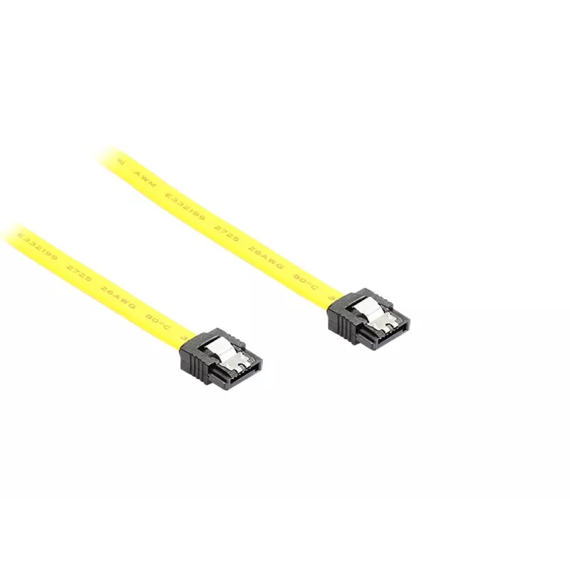 GoodConnections SATA 6 Gb/s kabelis su metaliniais fiksatoriais, 0,50 m, geltonas 5047-A05Y