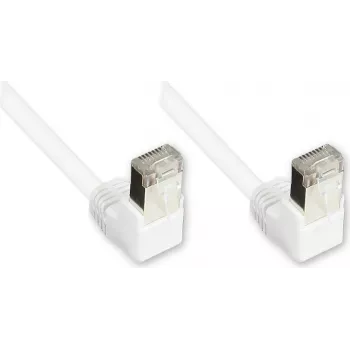 Good Connections Cat. 5e F/UTP tinklo kabelis, baltas, 3 m, 90° kampu žemyn nukreipti RJ45 jungtys 805W-030WI