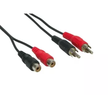 GoodConnections AS-5CV2 5 m RCA garso prailginimo kabelis, 2x RCA male į 2x RCA female, stereo, juodas