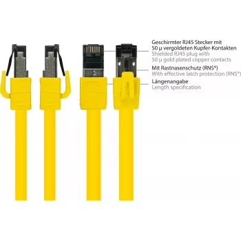GoodConnections Alcasa Cat8.1 S/FTP Ethernet tinklo kabelis, RJ45, geltonas, 1,5 m 8080-015Y