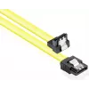 GoodConnections SATA 6 Gb/s kabelis su metaliniais fiksatoriais, kampuotas, 0,50 m, geltonas 5047-AW05Y