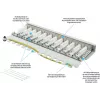 GoodConnections Alcasa GC-N0120 Cat.6a ekranuotas Keystone modulis, RJ45 į IDC be įrankių, 10GBase-T, pilkas, cinko korpusas