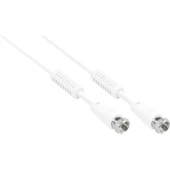 GoodConnections F tipo koaksialinis kabelis F-plug – F-plug su ferito šerdimi, 100% ekranuotas, 1,5 m, baltas (S-FP15W)