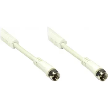 GoodConnections F tipo koaksialinis kabelis F-plug – F-plug su ferito šerdimi, 100% ekranuotas, 1,5 m, baltas (S-FP15W)